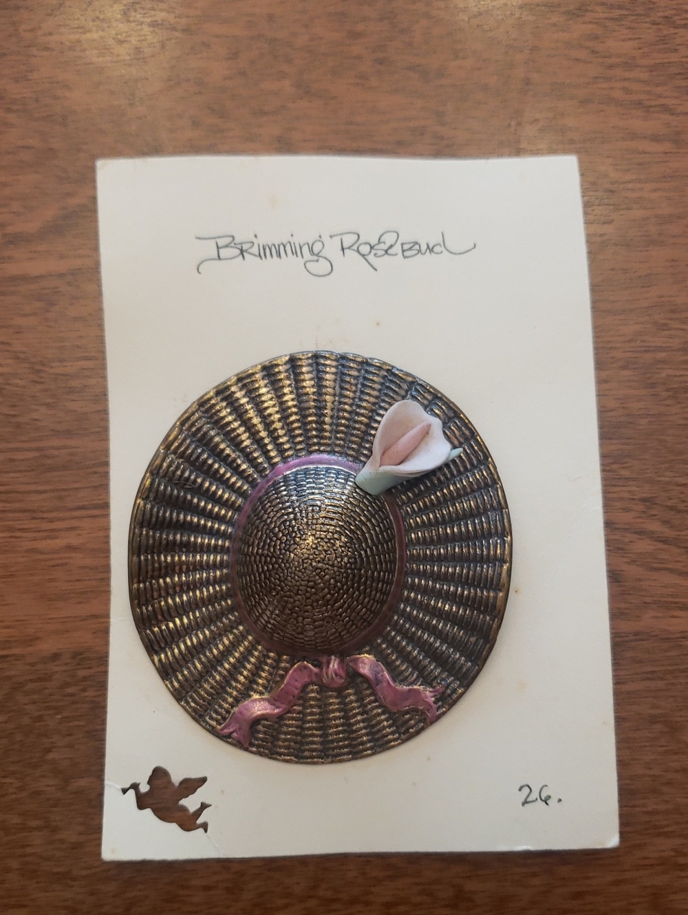 NWT Brimming Rosebud Hat Brooch - 2.75" X  2.5"